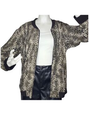 Kori Brown Leopard Print Bomber Jacket M NWT Streetwear Y2K Luxe